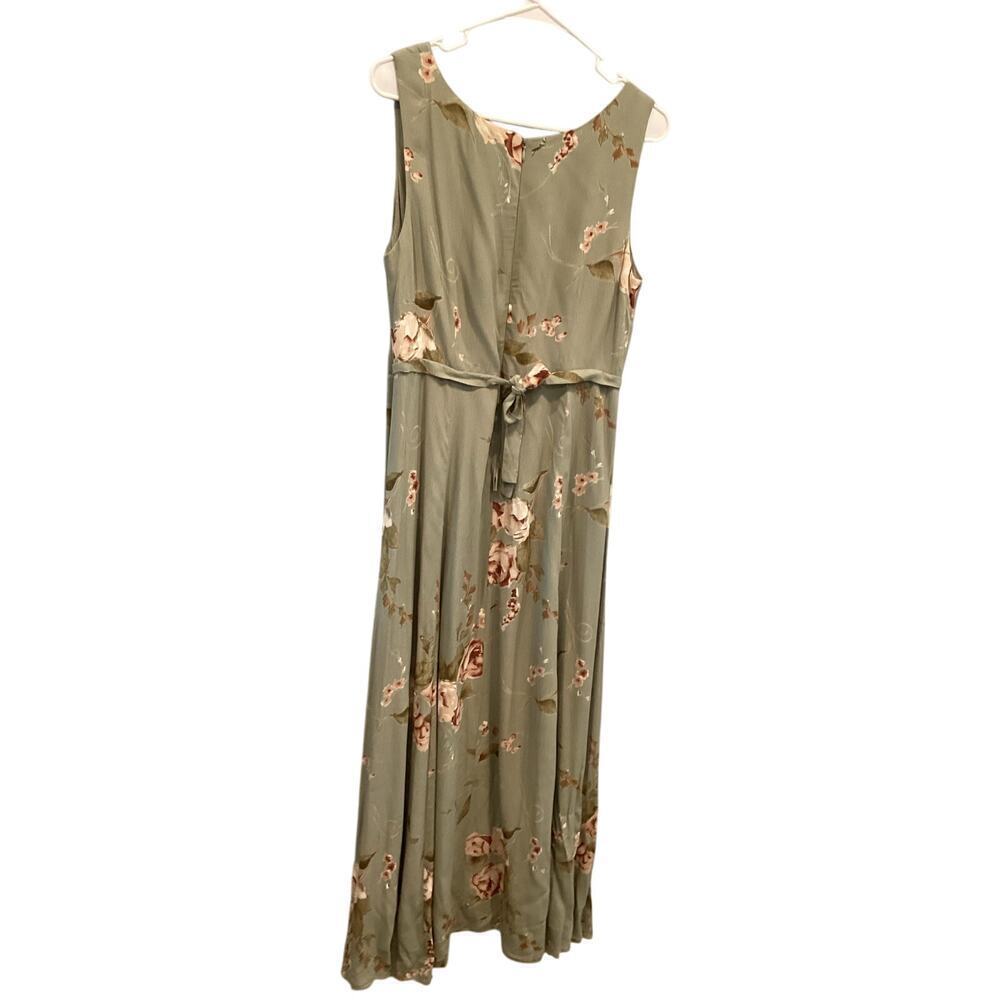 Vtg Jessica Howard Women’s Shift Dress Size 10 Green Floral Cottagecore Romantic - Picture 4 of 7